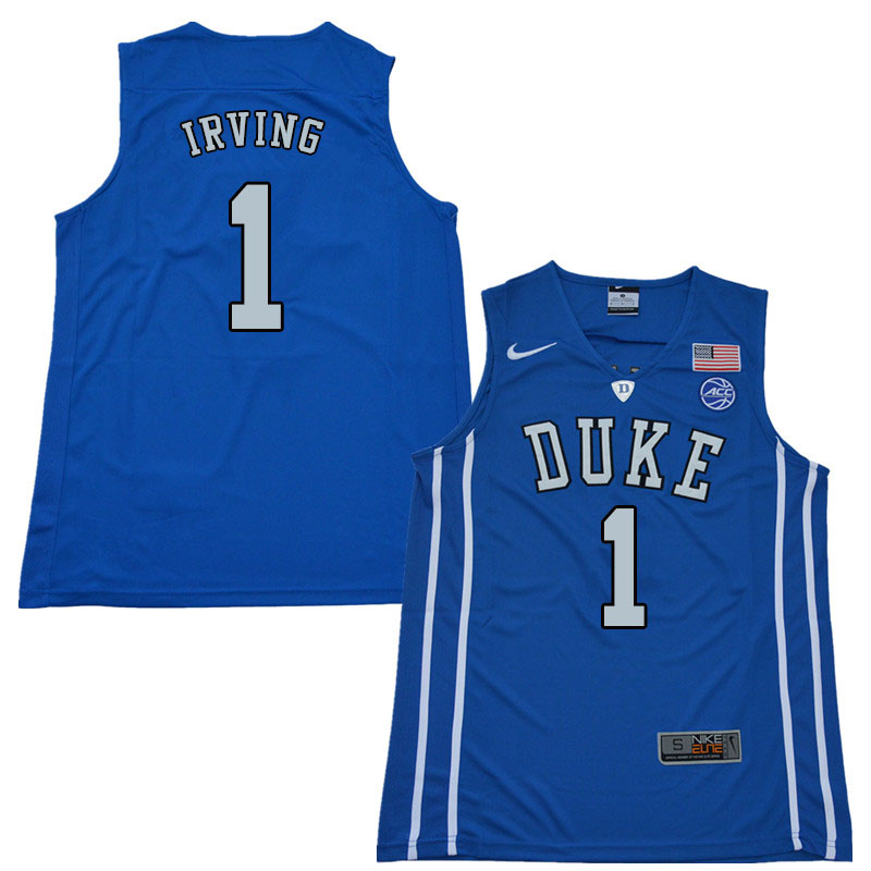 Duke Blue Devils #1 Kyrie Irving College Basketball Jerseys Sale-Blue
